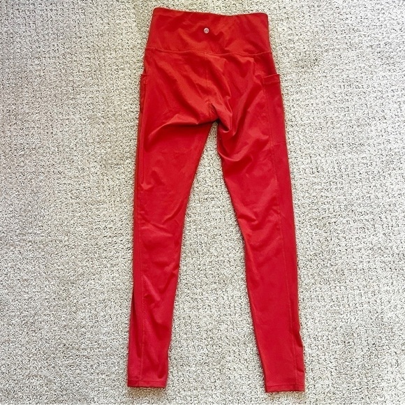 Womens Apana XS Leggings Burnt Orange Teaberry Side Pocket Stretch Fall Autumn - Picture 6 of 10